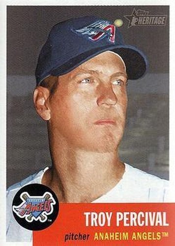 #346 Troy Percival - Anaheim Angels - 2002 Topps Heritage Baseball