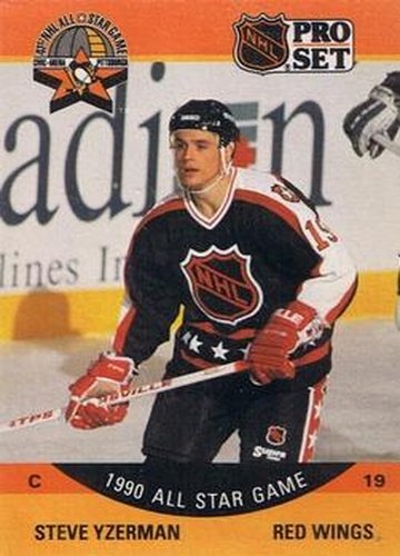 #347 Steve Yzerman - Detroit Red Wings - 1990-91 Pro Set Hockey