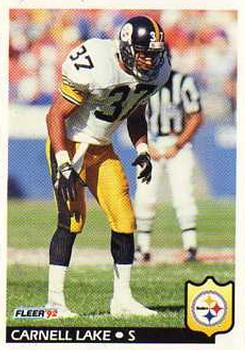 #347 Carnell Lake - Pittsburgh Steelers - 1992 Fleer Football