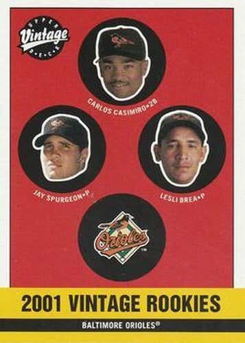 #347 Jay Spurgeon / Lesli Brea / Carlos Casimiro - Baltimore Orioles - 2001 Upper Deck Vintage Baseball