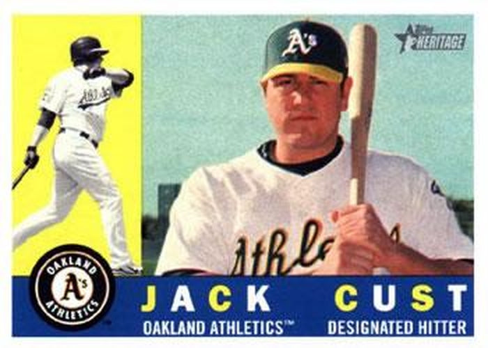 #347 Jack Cust - Oakland Athletics - 2009 Topps Heritage Baseball