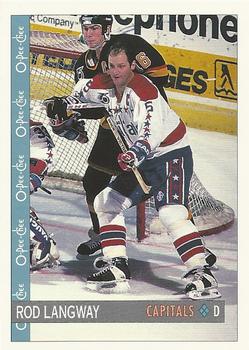 #347 Rod Langway - Washington Capitals - 1992-93 O-Pee-Chee Hockey