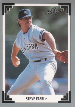 #348 Steve Farr - New York Yankees - 1991 Leaf Baseball