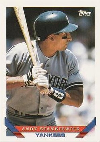 #348 Andy Stankiewicz - New York Yankees - 1993 Topps Baseball