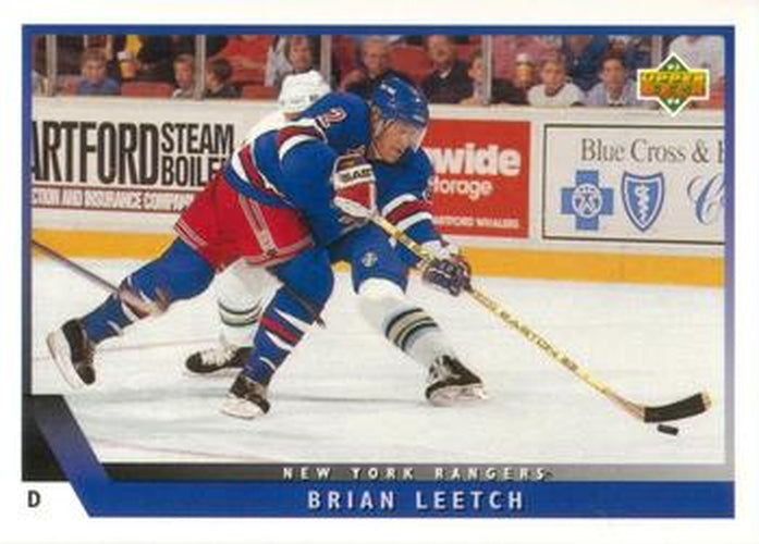 #348 Brian Leetch - New York Rangers - 1993-94 Upper Deck Hockey