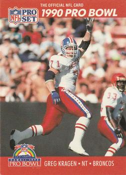 #348 Greg Kragen - Denver Broncos - 1990 Pro Set Football