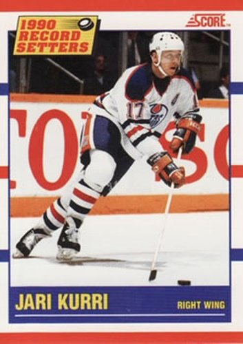 #348 Jari Kurri - Edmonton Oilers - 1990-91 Score Canadian Hockey