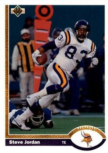 #348 Steve Jordan - Minnesota Vikings - 1991 Upper Deck Football
