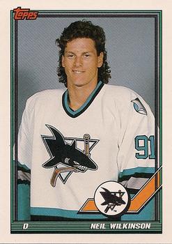 #348 Neil Wilkinson - San Jose Sharks - 1991-92 Topps Hockey