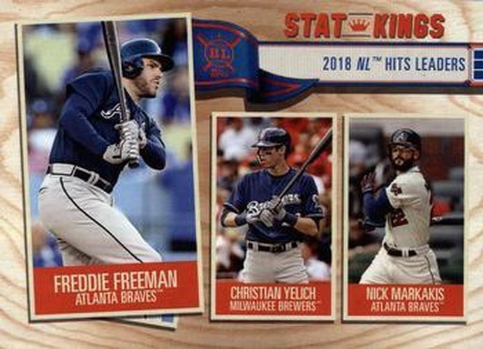#348 Freddie Freeman / Christian Yelich / Nick Markakis - Atlanta Braves / Milwaukee Brewers - 2019 Topps Big League Baseball