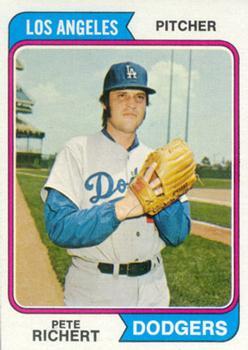 #348 Pete Richert - Los Angeles Dodgers - 1974 Topps Baseball