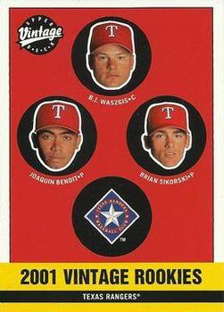 #348 B.J. Waszgis / Brian Sikorski / Joaquin Benoit - Texas Rangers - 2001 Upper Deck Vintage Baseball