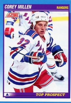 #348 Corey Millen - New York Rangers - 1991-92 Score Canadian Bilingual Hockey