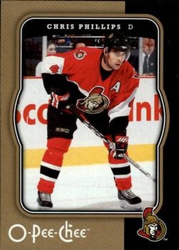 #348 Chris Phillips - Ottawa Senators - 2007-08 O-Pee-Chee Hockey