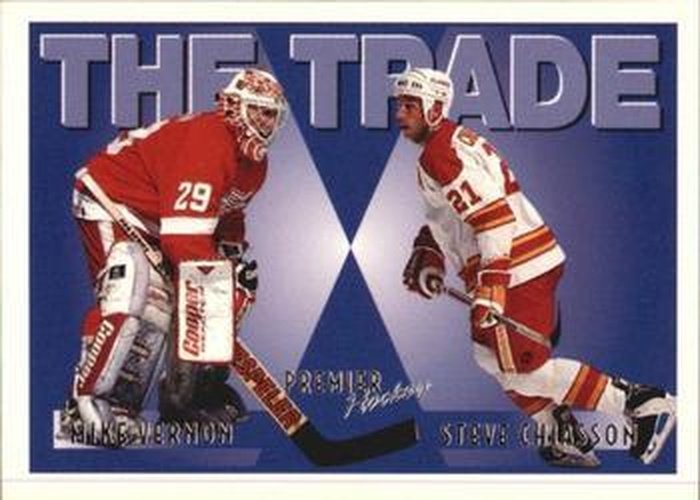 #348 Mike Vernon / Steve Chiasson - Detroit Red Wings / Calgary Flames - 1994-95 Topps Premier Hockey