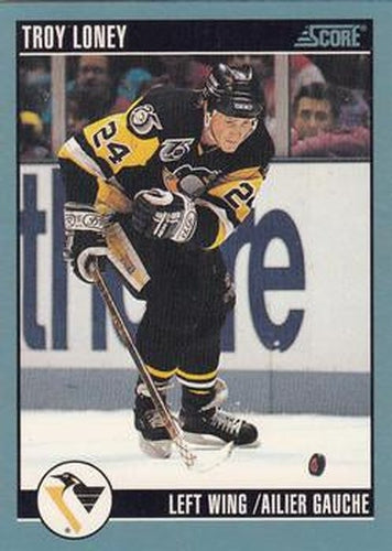 #348 Troy Loney - Pittsburgh Penguins - 1992-93 Score Canadian Hockey