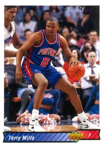 #349 Terry Mills - Detroit Pistons - 1992-93 Upper Deck Basketball