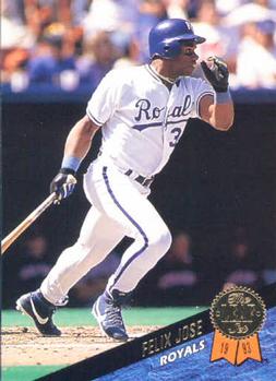 #349 Felix Jose - Kansas City Royals - 1993 Leaf Baseball