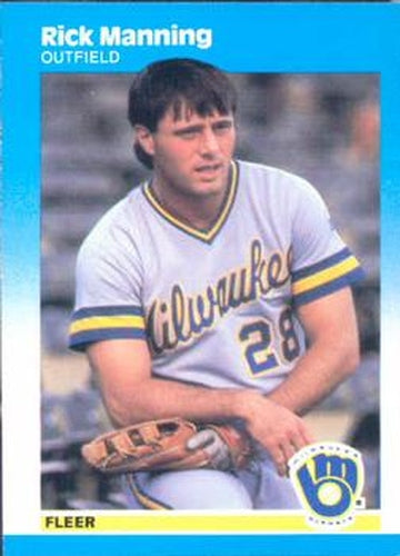 #349 Rick Manning - Milwaukee Brewers - 1987 Fleer Baseball