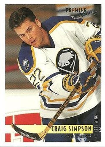 #349 Craig Simpson - Buffalo Sabres - 1994-95 Topps Premier Hockey
