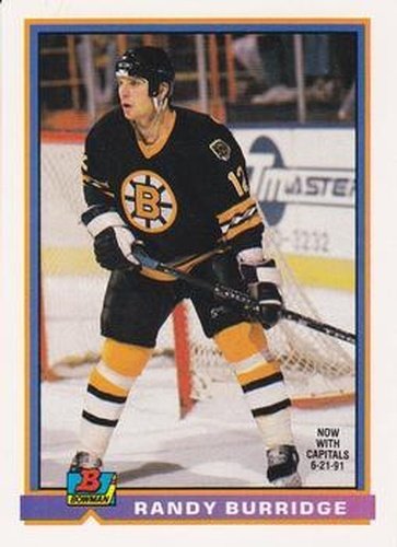 #349 Randy Burridge - Washington Capitals - 1991-92 Bowman Hockey