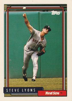 #349 Steve Lyons - Boston Red Sox - 1992 Topps Baseball
