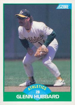 #34 Glenn Hubbard - Oakland Athletics - 1989 Score Baseball