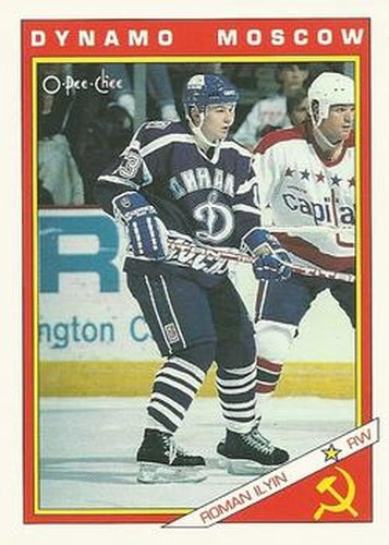 #34R Roman Ilyin - Dynamo Moscow - 1991-92 O-Pee-Chee Hockey - Sharks & Russians