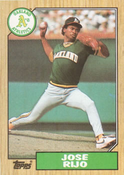 #34 Jose Rijo - Oakland Athletics - 1987 Topps Baseball