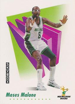 #634 Moses Malone - Milwaukee Bucks - 1991-92 SkyBox Basketball