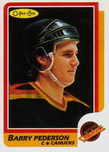 #34 Barry Pederson - Vancouver Canucks - 1986-87 O-Pee-Chee Hockey