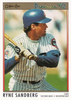 #34 Ryne Sandberg - Chicago Cubs - 1992 O-Pee-Chee Premier Baseball