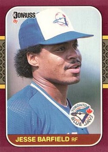 #34 Jesse Barfield - Toronto Blue Jays - 1987 Donruss Opening Day Baseball
