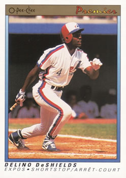 #34 Delino DeShields - Montreal Expos - 1991 O-Pee-Chee Premier Baseball