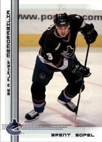 #34 Brent Sopel - Vancouver Canucks - 2000-01 Be a Player Memorabilia Hockey