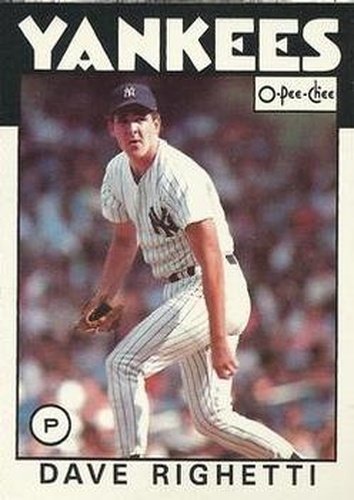 #34 Dave Righetti - New York Yankees - 1986 O-Pee-Chee Baseball