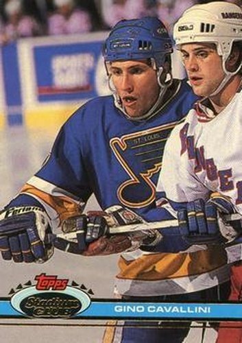 #34 Gino Cavallini - St. Louis Blues - 1991-92 Stadium Club Hockey