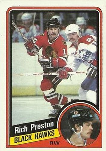 #34 Rich Preston - Chicago Blackhawks - 1984-85 Topps Hockey