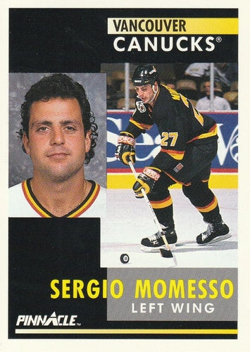 #34 Sergio Momesso - Vancouver Canucks - 1991-92 Pinnacle Hockey