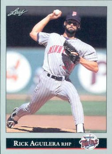 #34 Rick Aguilera - Minnesota Twins - 1992 Leaf Baseball