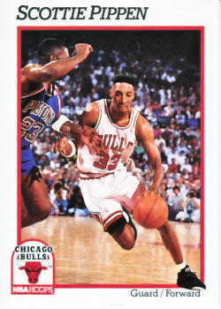 #34 Scottie Pippen - Chicago Bulls - 1991-92 Hoops Basketball