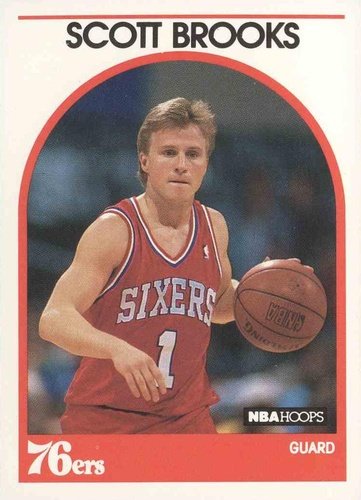 #34 Scott Brooks - Philadelphia 76ers - 1989-90 Hoops Basketball