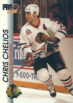 #34 Chris Chelios - Chicago Blackhawks - 1992-93 Pro Set Hockey