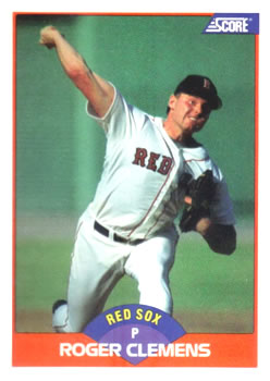 #350 Roger Clemens - Boston Red Sox - 1989 Score Baseball