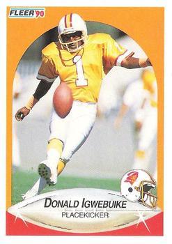 #350 Donald Igwebuike - Tampa Bay Buccaneers - 1990 Fleer Football