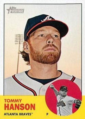 #350 Tommy Hanson - Atlanta Braves - 2012 Topps Heritage Baseball