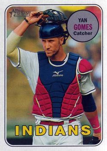 #350 Yan Gomes - Cleveland Indians - 2018 Topps Heritage Baseball
