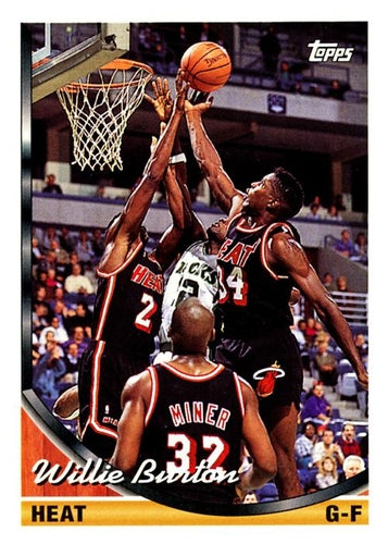 #350 Willie Burton - Miami Heat - 1993-94 Topps Basketball