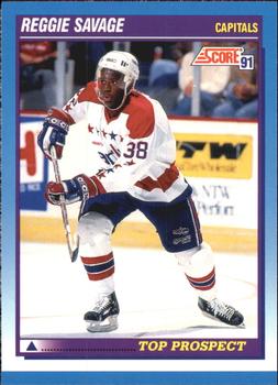 #350 Reggie Savage - Washington Capitals - 1991-92 Score Canadian Bilingual Hockey