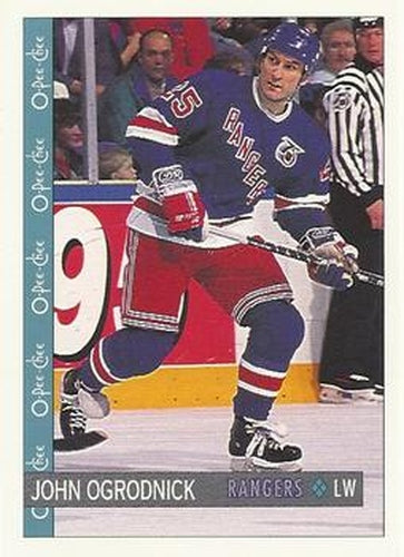 #351 John Ogrodnick - New York Rangers - 1992-93 O-Pee-Chee Hockey